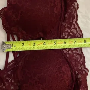 Pink Victoria's Secret Maroon Lace Push-up Bra Size Small Padded Underwire thumbnail 6