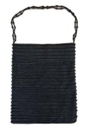 Vintage GAP Black Beaded Mini Shoulder Bag Evening Purse Cocktail thumbnail 1