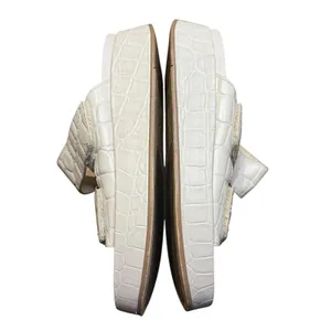 27 Edit Shoes Womens Size 7.5 White Leather Marcela Slide Sandals Wedge Platform thumbnail 6