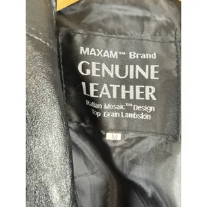 Vintage Maxam Women’s Black Lambskin Leather Jacket Italian Mosaic Size M NWT thumbnail 13