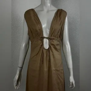 RIOT SWIM Calli Ruched Front Tie Maci Dress Size Medium. J-15 thumbnail 6