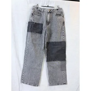 Garage Denim Gray‎ Patchwork Wide Leg Jeans Urban Street Utility Size 9 thumbnail 6