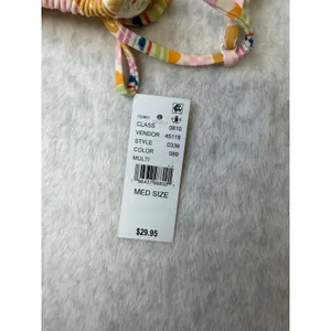 PacSun‎ Swim Eco Multi Color Retro Print Triangle Bikini Top Womens Medium NWT thumbnail 3