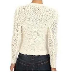 Free People‎ Cozy Cream Textured Sweater Size Large EUC thumbnail 2
