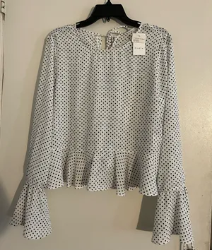 Elodie Blouse White and black with polka dots thumbnail 1