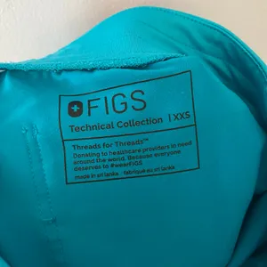 FIGS Teal Blue Zamora Jogger Scrub Pants Regular Rise Uniform Women's size XXS thumbnail 2