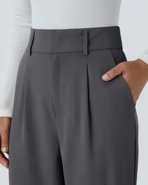 Halara high waisted pocket solid work tapered pants thumbnail 4