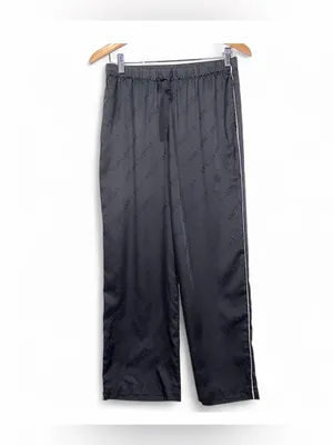 Victoria Secret Women’s Signature Satin Jacquard Black Pajama Set Size M Short thumbnail 12