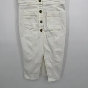 Ramy Brook Denim‎ Midi Dress 25/0 Ivory Button Front Sleeveless Utility Bodycon thumbnail 7