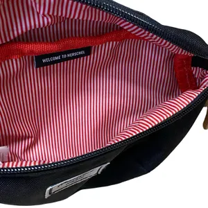 Herschel Classic Unisex Black Zip Striped Lined Travel Hip Pack Belt Bag OS thumbnail 4
