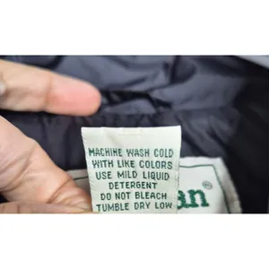 LL Bean Womens Large Goose Down Puffer Jacket Coat Vintage Silver Metallic Gray thumbnail 6