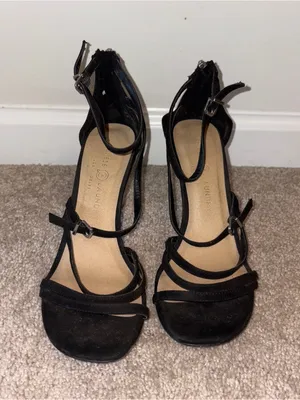 Chinese Laundry Black Strappy Ankle-Tie Heels Size: 9 thumbnail 2