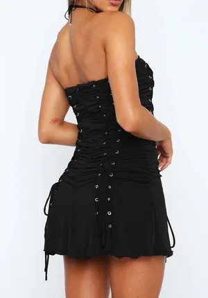 White Fox Black Mini Dress thumbnail 2