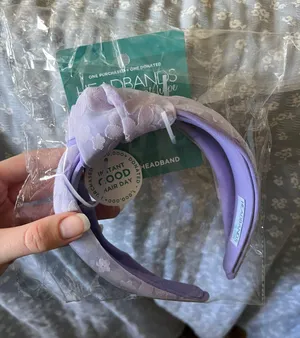 Head Bands of Hope Traditional Knot Headband - Purple Lace thumbnail 3
