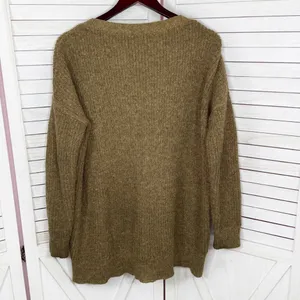 Free‎ People Alpaca Wool Blend Slouchy Grandpa Cardigan Sweater Khaki Brown XS thumbnail 8