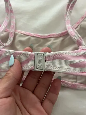 Light pink and white tiger print triangl set thumbnail 4