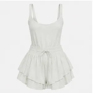 Free People Movement Shorts Romper, white thumbnail 3