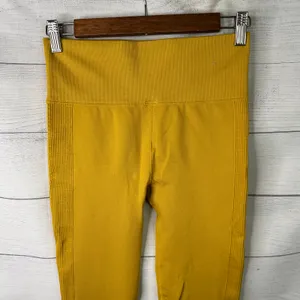 Forever 21 Womens Medium Mustard Yellow Ribbed High-Waist Leggings Chartreuse thumbnail 3