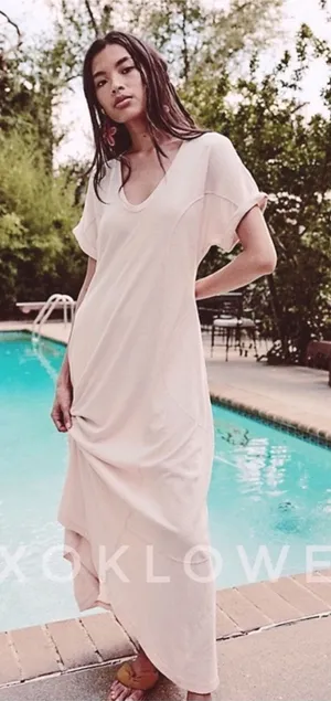 Free people beach maxi dress in cream au lait thumbnail 1