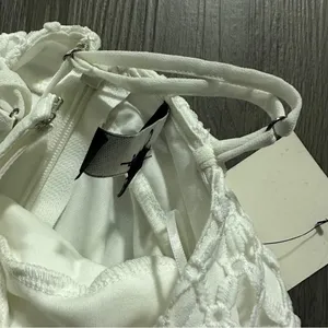 Lulus Dress Made in the Crocheted White Skater Halter‎ Neck Mini Dress Sz XS NEW thumbnail 10