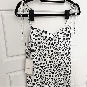 Commense Tie Strap Contrast Print Wide Leg Jumpsuit thumbnail 6