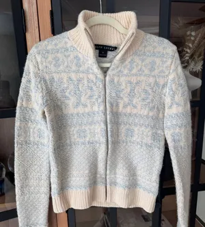 Vintage Ralph Lauren‎ Cashmere Ski Sweater Fair Isle Full Zip knit mockneck thumbnail 1