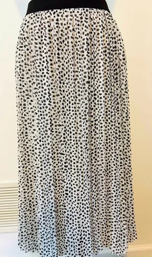 Rachel Zoe Black and White leopard print Skirt sz L thumbnail 1
