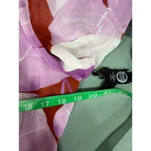 Hutch Purple Red Botanical Leaf Print Wrap Maxi Dress Long Balloon‎ Sleeve L thumbnail 9