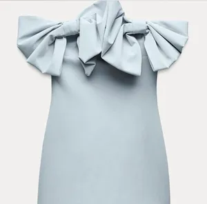 ZARA Strapless Blue Dress thumbnail 1
