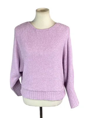 Sincerely Jules Lavender Boucle Teddy Knit Pullover Sweater M thumbnail 1