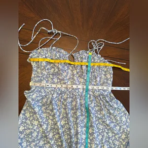 Blue and White Ditsy Floral Lightweight Mini Sundress Sz XL NWT thumbnail 5