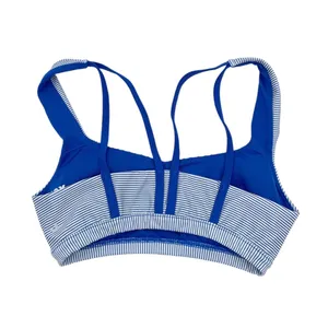 JoyLab Blue and White Striped Strappy Stretch Lightly Lined Sports Bra Size XS thumbnail 2