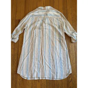 Kay Celine Dress Womens Medium Stripe Shirt Dress 3/4 Sleeve Casual Knee Length thumbnail 4