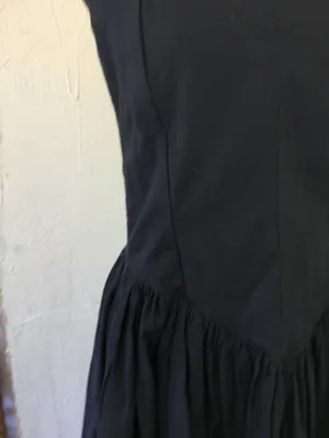 Vintage 80s Illustrations Black Strapless Sweetheart Basque Waist Midi Dress thumbnail 7