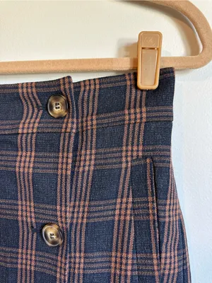 Madewell Plaid Double Breasted Mini Skirt Womens Medium MA984 thumbnail 3