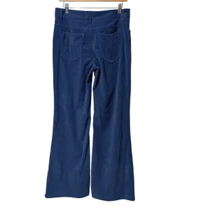 Edikted Blue Corduroy Wide Leg Flare Pants Womens Size Medium Mid Rise Retro Y2K thumbnail 2