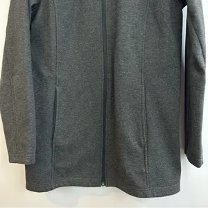 Lands End Soft Shell Hooded Grey Zip Up Fleece Lined Jacket Size XS thumbnail 7