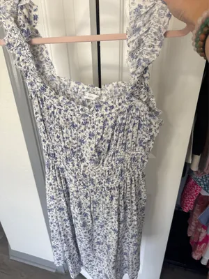 Floral Dress Altar'd State Blue White thumbnail 2