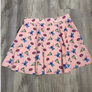 Disney Hot Topic Stitch Pizza Donut Pink Skater Skirt Pockets Plus Size 2 NEW‎ thumbnail 2