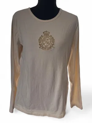 Vintage Women’s Lauren Active Ralph Lauren Long Sleeve‎ Cotton Shirt Crest Large thumbnail 1