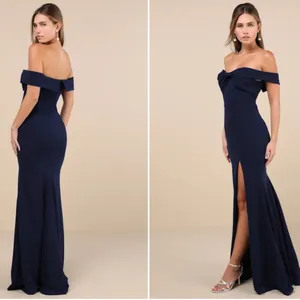 LULU's Sexy Prom Wedding Bridesmaid Elegant Sophisticated Off the Shoulder Maxi thumbnail 5