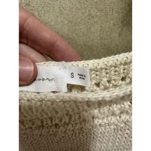NEW Nordstrom ALL‎ IN FAVOR Crochet Minidress Bow Ties Beige Size Small thumbnail 5
