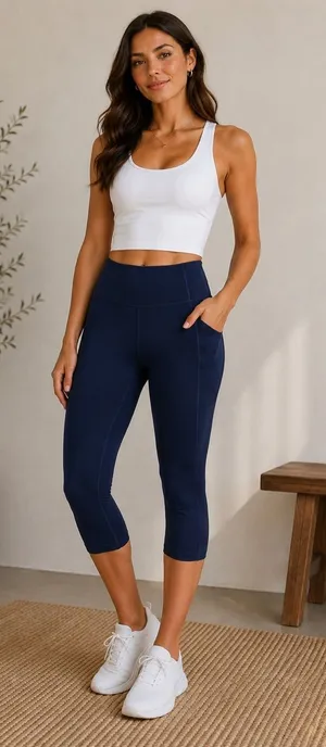 DSG Navy High Rise Pocket Leggings Athletic Workout Pants XS thumbnail 1