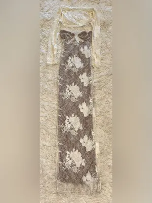 NEW HOUSE OF CB Lucienne Lace Corset Strapless Gown & Bolero Set Sz XS thumbnail 5