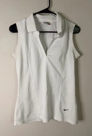 Nike Women's White Sleeveless Tank Top thumbnail 1