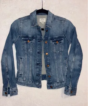 J.Crew Trademark Women Medium Wash Blue Denim Trucker Jacket XXS cotton‎ blend thumbnail 1