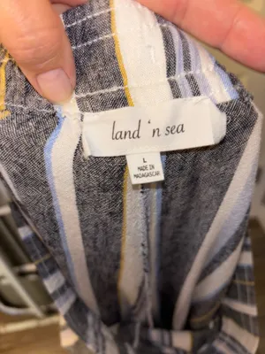 Land ‘n Sea Striped Wide-Leg Pants, Sz L thumbnail 3