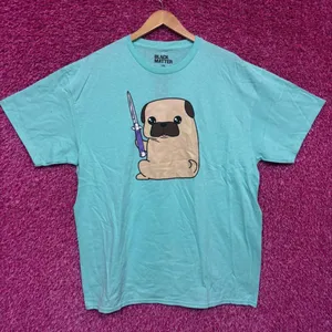 Pug with a switchblade T-shirt size 2XL thumbnail 1