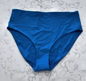 NWOT Quince Lagoon Teal Blue Italian High Rise Bikini Bottoms Size Medium thumbnail 1