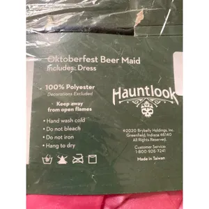 Hauntlook Beer Maid Costume Adult Large Pink Gingham Oktoberfest Dirndl Dress thumbnail 4